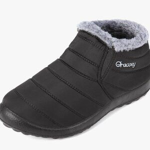 Gracosy Black slip on winter snow waterproof outdoor ankle boots  9.5